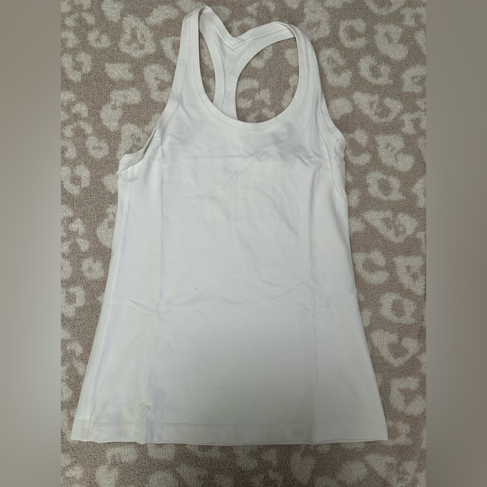 Lululemon White Racerback Tank Top size 8